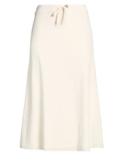 Tensione In Woman Midi Skirt Ivory Size M Cotton In Neutral