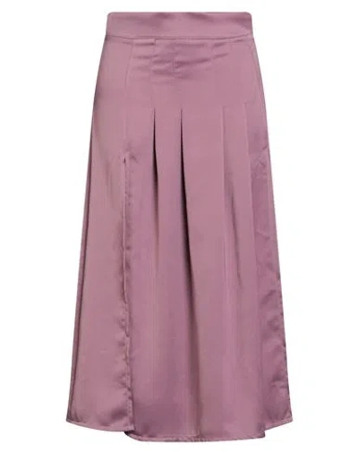 Tensione In Woman Midi Skirt Mauve Size M Polyester In Purple