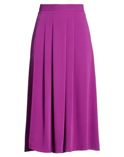 Tensione In Woman Midi Skirt Mauve Size M Recycled Polyester, Polyester In Purple