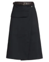 Tensione In Woman Midi Skirt Midnight Blue Size S Cotton, Elastane In Blue