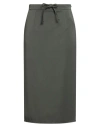 Tensione In Woman Midi Skirt Military Green Size M Polyester, Viscose, Elastane In Gray