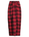 Tensione In Woman Midi Skirt Red Size M Cotton, Polyester In Multi