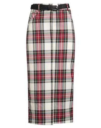 Tensione In Woman Midi Skirt Red Size M Polyester, Viscose, Elastane In Multi