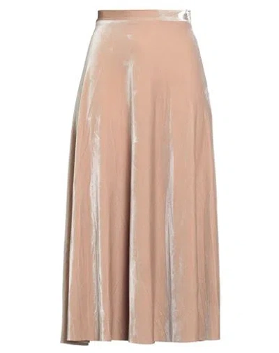 Tensione In Woman Midi Skirt Sand Size M Polyester, Elastane In Pink