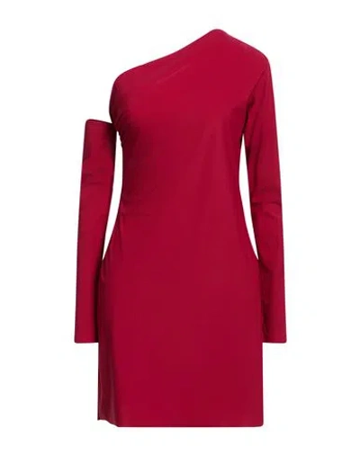 Tensione In Woman Mini Dress Brick Size M Nylon, Elastane In Red
