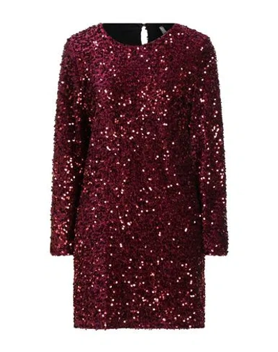 Tensione In Woman Mini Dress Burgundy Size M Polyester In Brown