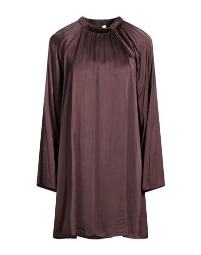 Tensione In Woman Mini Dress Dark Brown Size M Viscose, Elastane