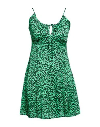 Tensione In Woman Mini Dress Green Size S Viscose
