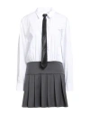 Tensione In Woman Mini Dress Grey Size M Polyester, Viscose, Elastane, Cotton In White