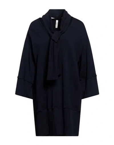 Tensione In Woman Mini Dress Midnight Blue Size M Cotton