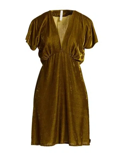 Tensione In Woman Mini Dress Military Green Size M Viscose, Polyamide
