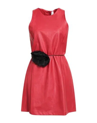 Tensione In Woman Mini Dress Red Size M Rayon, Polyurethane