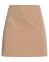 Tensione In Woman Mini Skirt Beige Size M Polyester, Viscose, Elastane In Neutral