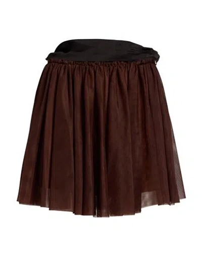 Tensione In Woman Mini Skirt Brown Size M Polyester
