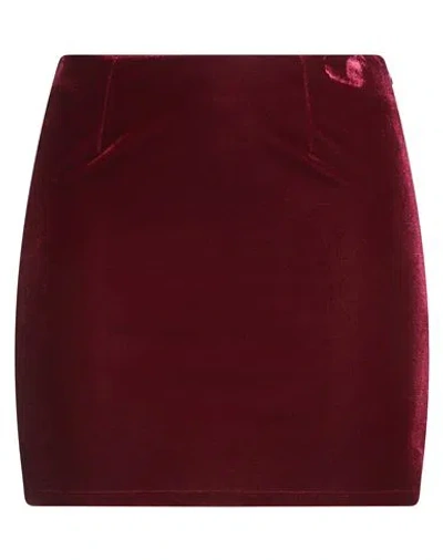 Tensione In Woman Mini Skirt Burgundy Size M Polyester, Elastane
