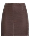Tensione In Woman Mini Skirt Grey Size M Polyester, Elastane In Brown