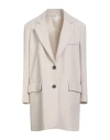 Tensione In Woman Overcoat & Trench Coat Cream Size M Polyester, Viscose, Elastane In White