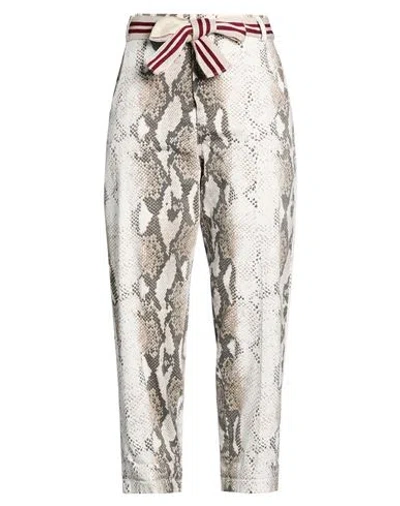 Tensione In Woman Pants Beige Size M Cotton, Elastane In Multi