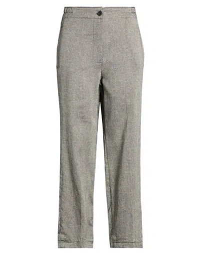Tensione In Woman Pants Black Size M Linen, Cotton, Viscose In Gray