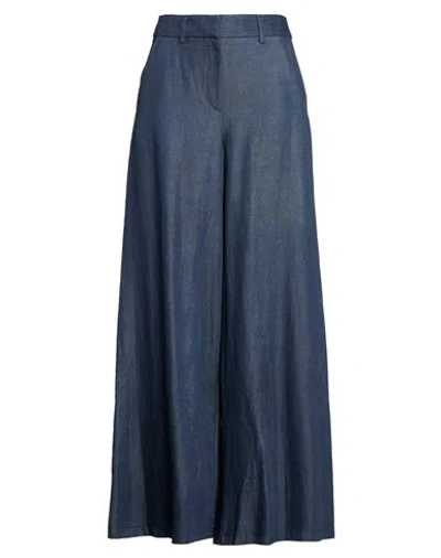 Tensione In Woman Pants Blue Size S Tencel