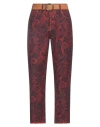 Tensione In Woman Pants Burgundy Size M Cotton, Elastane In Red