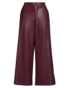 Tensione In Woman Pants Burgundy Size S Polyester In Red