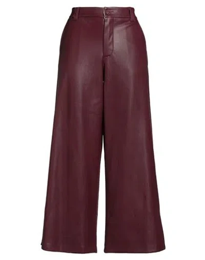 Tensione In Woman Pants Burgundy Size S Polyester In Red