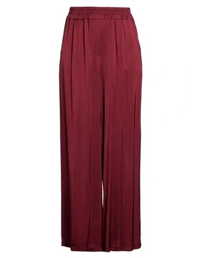 Tensione In Woman Pants Burgundy Size S Viscose In Red