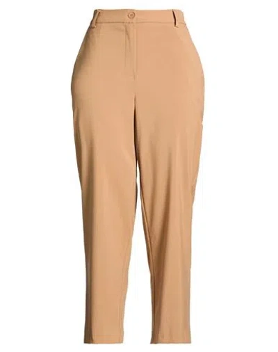 Tensione In Woman Pants Camel Size M Polyester, Viscose, Elastane In Brown