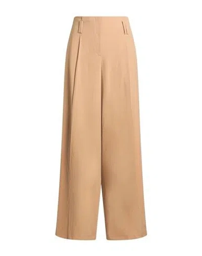 Tensione In Woman Pants Camel Size S Polyester, Viscose, Elastane In Beige