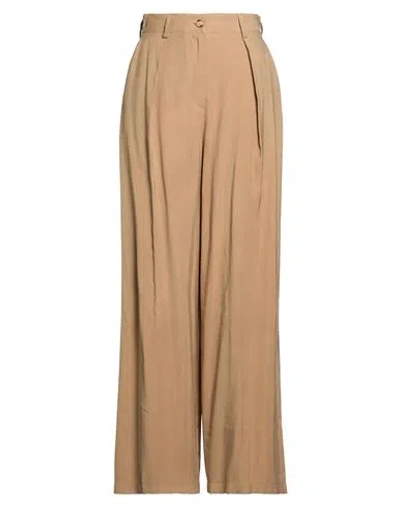 Tensione In Woman Pants Camel Size S Viscose, Polyester In Beige