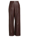Tensione In Woman Pants Chocolate Brown Size M Polyester, Polyurethane In Brown