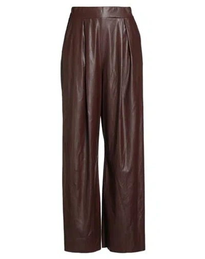 Tensione In Woman Pants Chocolate Brown Size M Polyester, Polyurethane