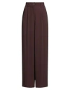 Tensione In Woman Pants Chocolate Brown Size S Polyester, Elastane In Burgundy