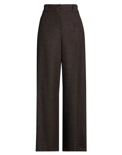 Tensione In Woman Pants Dark Brown Size M Polyester, Wool, Viscose