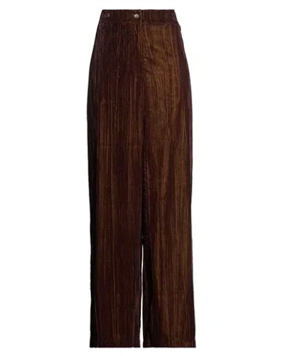 Tensione In Woman Pants Dark Brown Size S Polyester