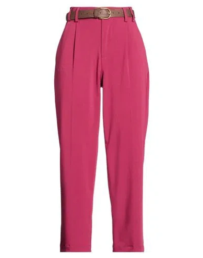 Tensione In Woman Pants Garnet Size M Polyester, Viscose, Elastane In Pink
