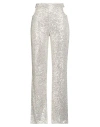 Tensione In Woman Pants Ivory Size M Polyester, Elastane In Silver
