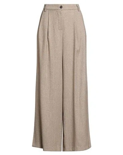 Tensione In Woman Pants Khaki Size L Polyester, Viscose, Elastane In Brown