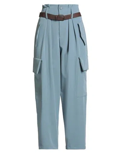 Tensione In Woman Pants Light Blue Size M Polyester, Viscose, Elastane