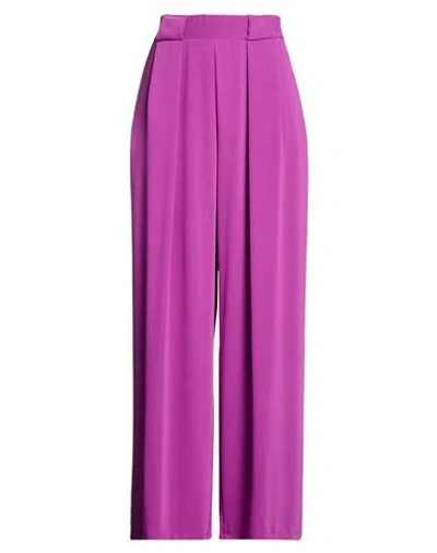 Tensione In Woman Pants Mauve Size M Recycled Polyester, Polyester In Purple