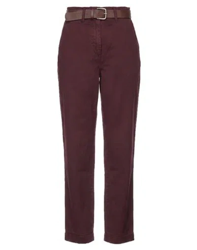 Tensione In Woman Pants Plum Size M Cotton In Purple