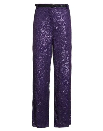 Tensione In Woman Pants Purple Size M Polyester