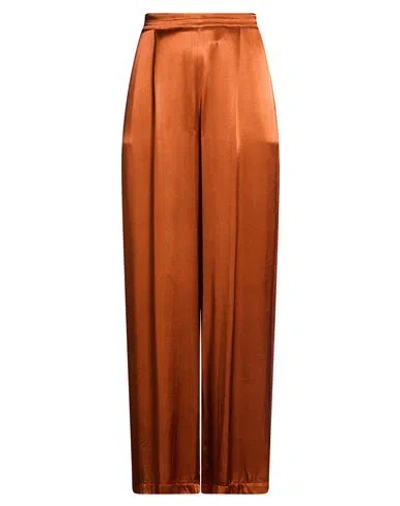 Tensione In Woman Pants Rust Size M Viscose, Rayon In Orange