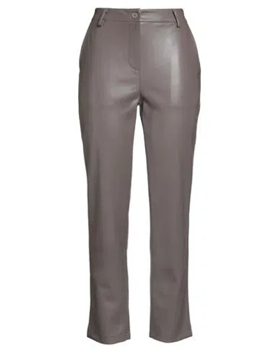 Tensione In Woman Pants Taupe Size M Polyurethane, Polyester In Gray