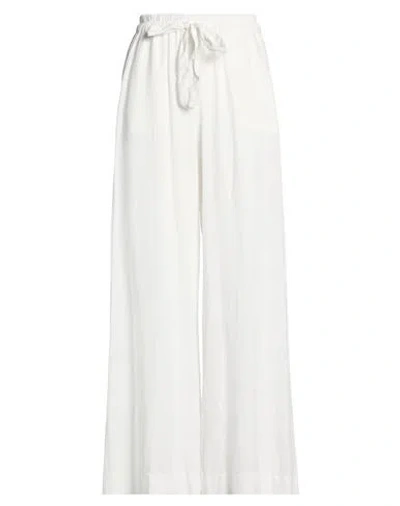 Tensione In Woman Pants White Size M Viscose, Linen