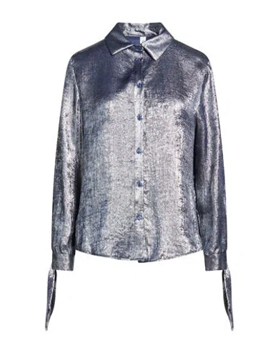 Tensione In Woman Shirt Blue Size S Polyester, Viscose, Polyamide, Metallic Polyester, Elastane