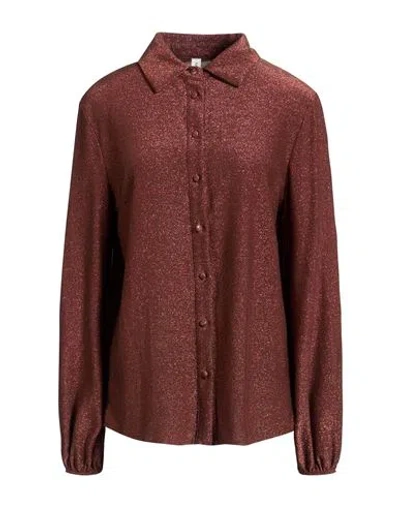 Tensione In Woman Shirt Brown Size S Polyester, Viscose, Polyamide, Elastomultiester, Elastane