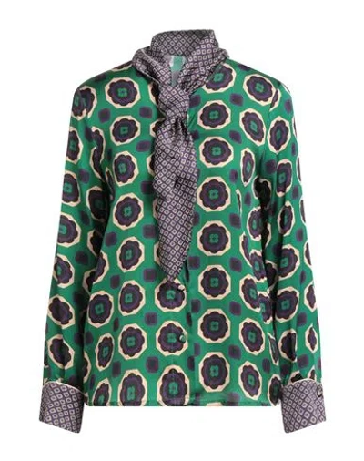 Tensione In Woman Shirt Green Size M Viscose