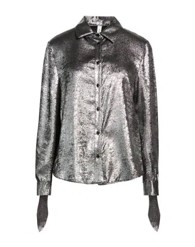 Tensione In Woman Shirt Silver Size S Polyester, Viscose, Polyamide, Metallic Polyester, Elastane